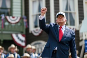Donald Trump durante un intervento pubblico