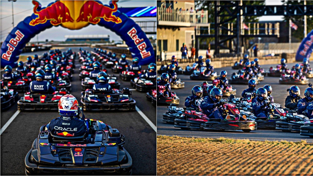 Max Verstappen sfida 100 avversari in una gara di kart a Silverstone