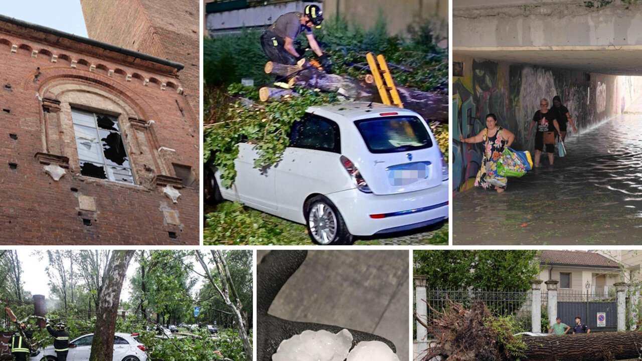 Cremona colpita da tromba d’aria e grandine, danni a 10 chiese e 10mila auto