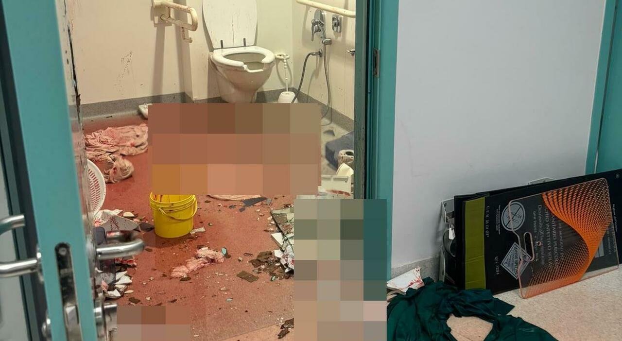 Paziente distrugge il pronto soccorso di Schiavonia e danneggia un bagno dopo un episodio di violenza